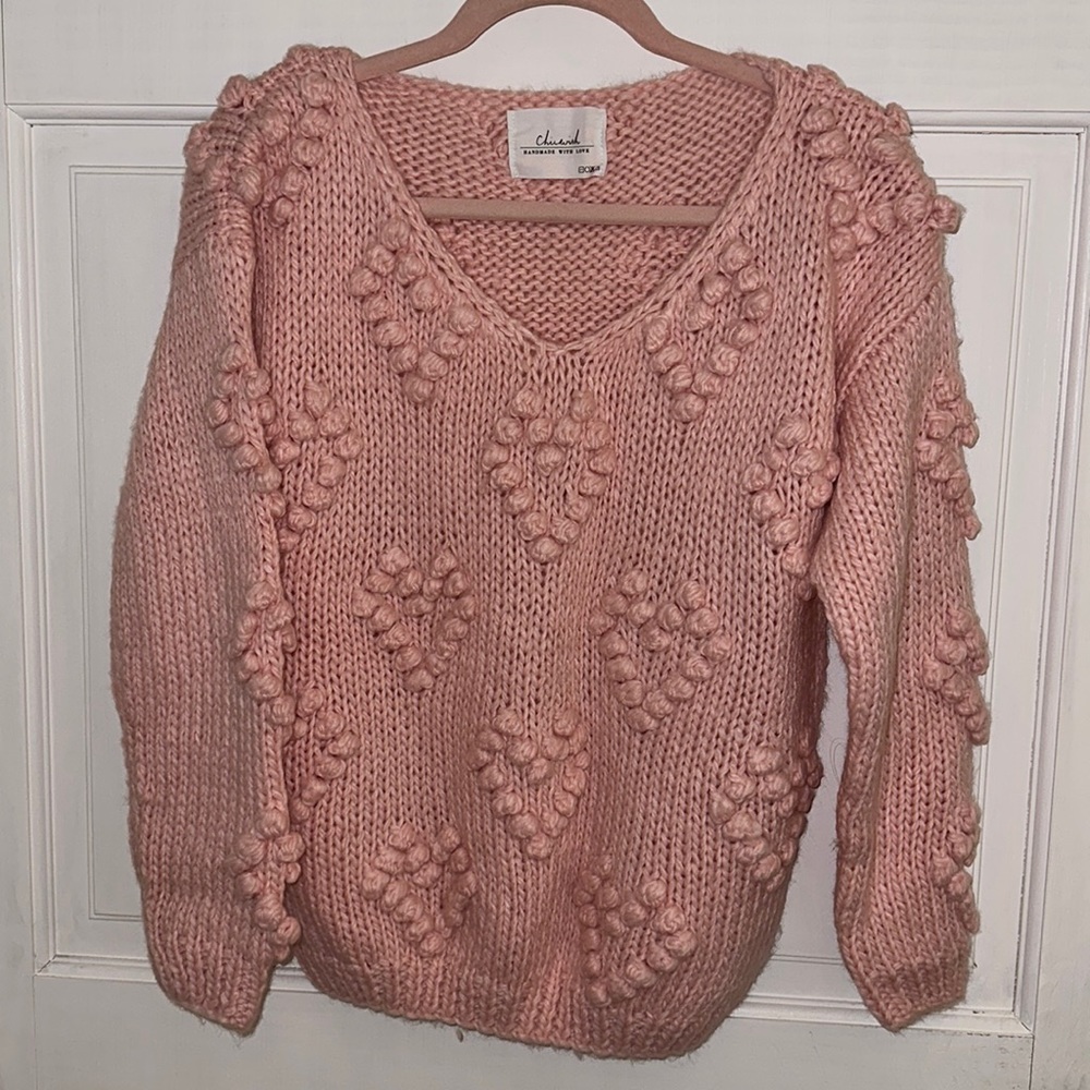 Pink hearts sweater